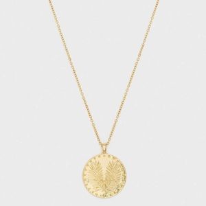 Gorjana Palm Coin Gold Necklace